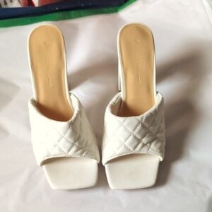 White Quilted Mules by Wild Diva Size 9 New